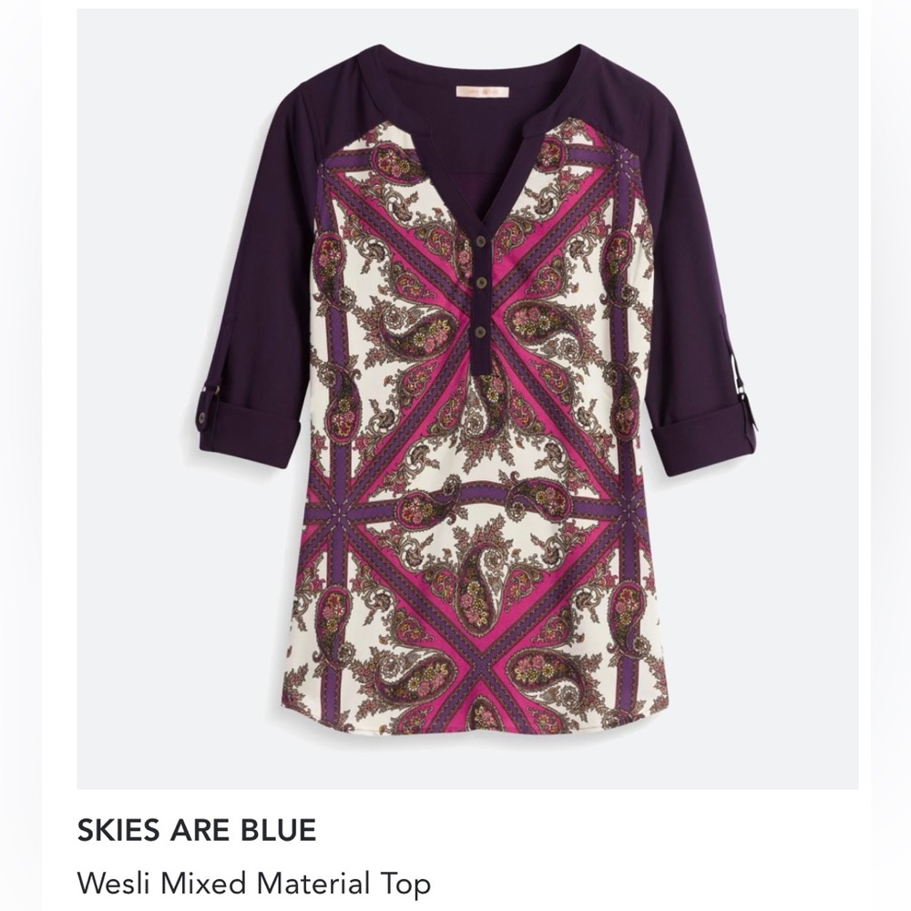 Skies Are Blue | Wesli Mixed Material Top